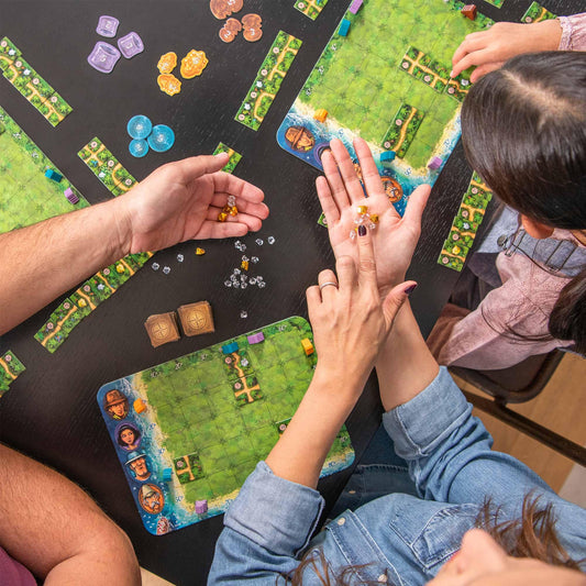 HABA Karuba treasure tiles highlighting tile placement gameplay.
