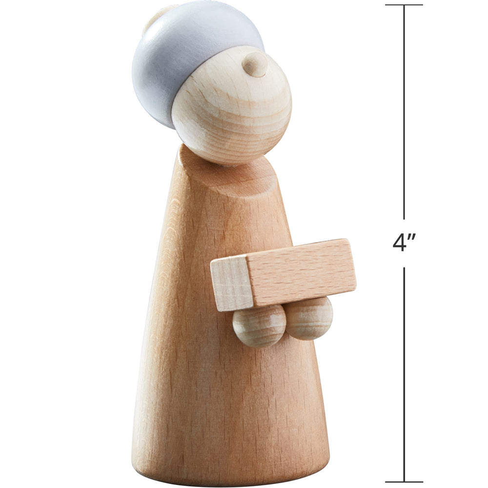 HABA 12-piece nativity set includes animals and stable for storytelling.