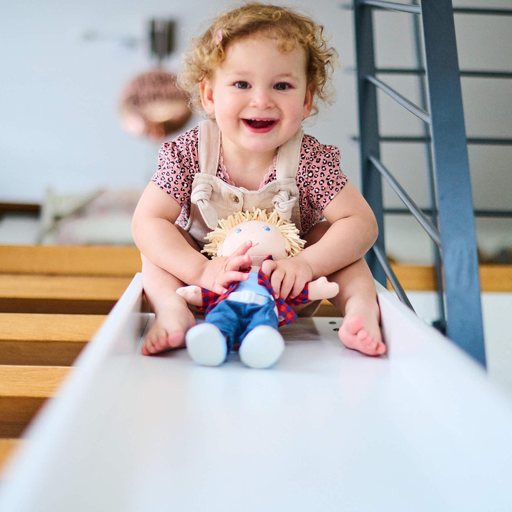 HABA Nick built-in light blue undershirt keeps the look neat