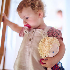 HABA Nick removable jeans and plaid shirt for dress-up fun