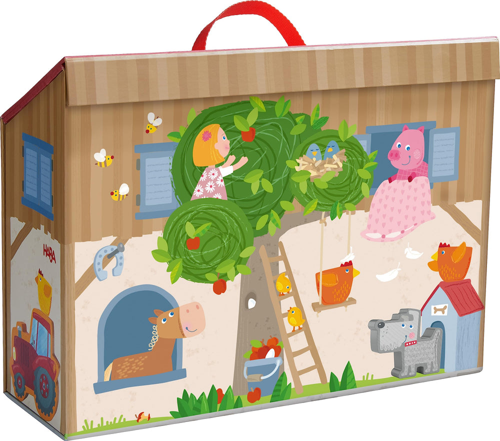 HABA compact travel box keeps pieces organized on trips