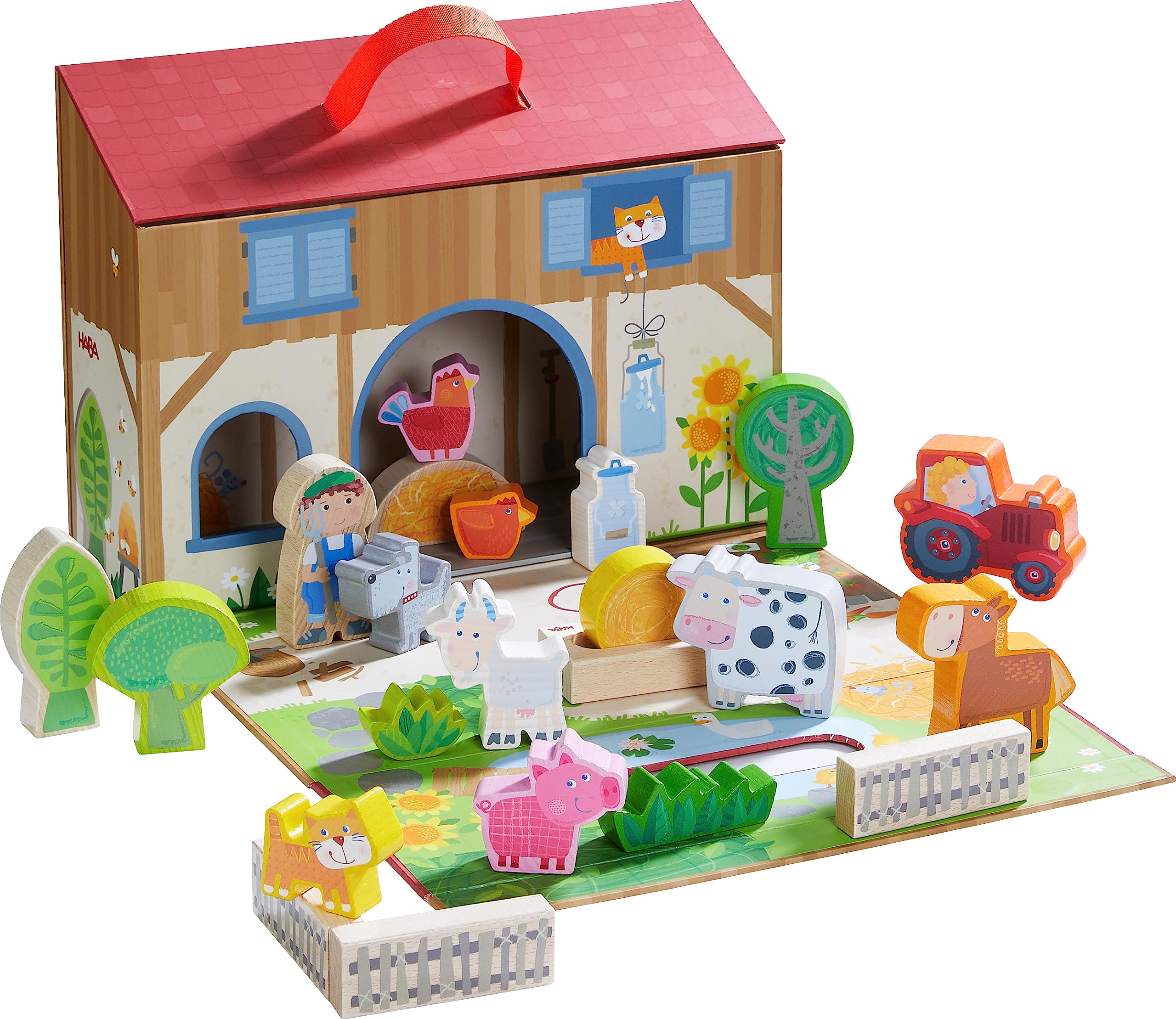 HABA Play World on the Farm barn and animals spark imaginative play anywhere