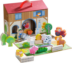 HABA Play World on the Farm barn and animals spark imaginative play anywhere