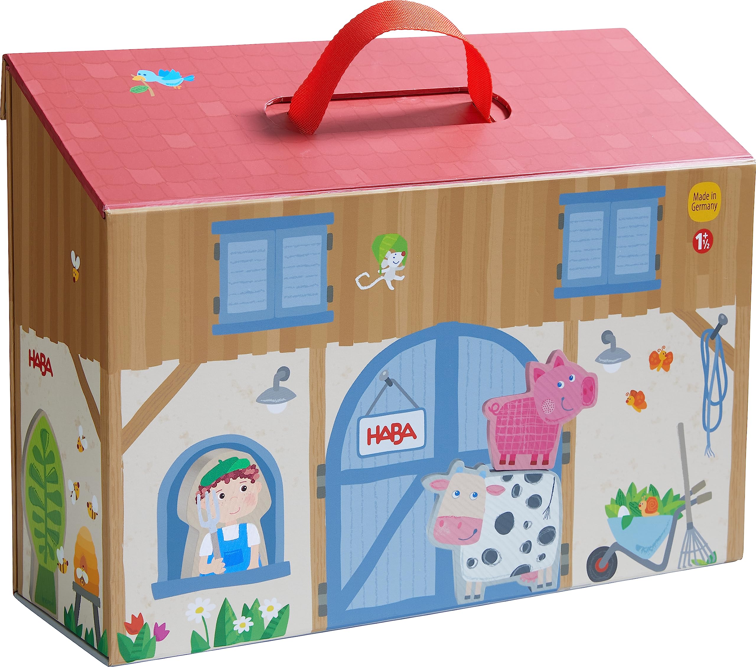 HABA wooden animal figures for durable, tactile farm play