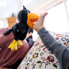 HABA Theo the Raven toy is easy to clean and care for.