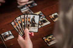 Hachette Boardgames Gwent compact storage case keeps decks organized.