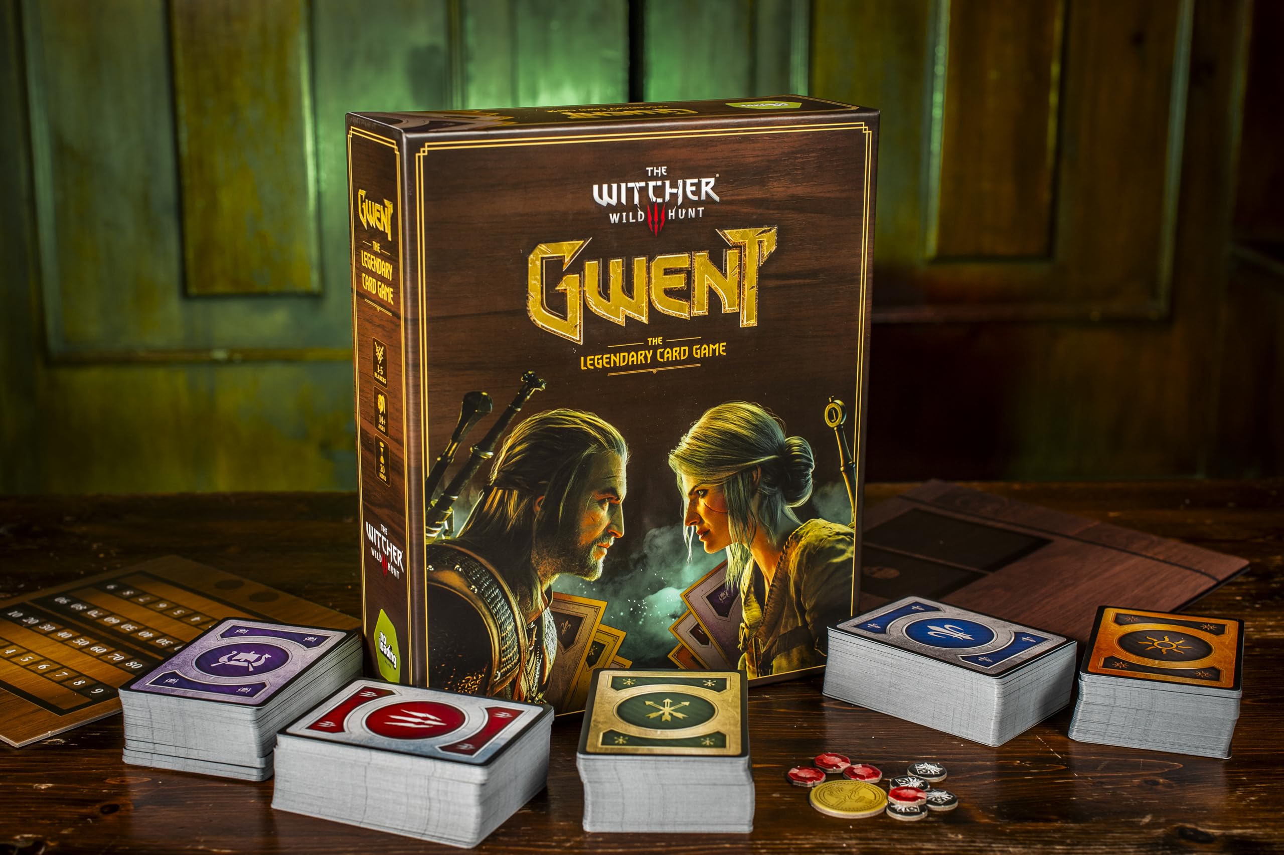Hachette Boardgames Gwent tabletop playmat enables smooth surface battles.