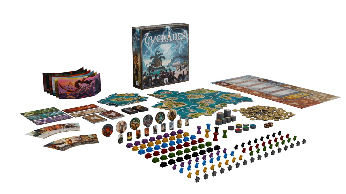 Hachette Cyclades hero icons show Medusa and Kraken for strategic choices