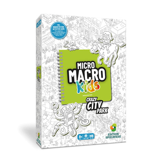 Hachette MicroMacro Kids city park map guiding cooperative play and clue solving
