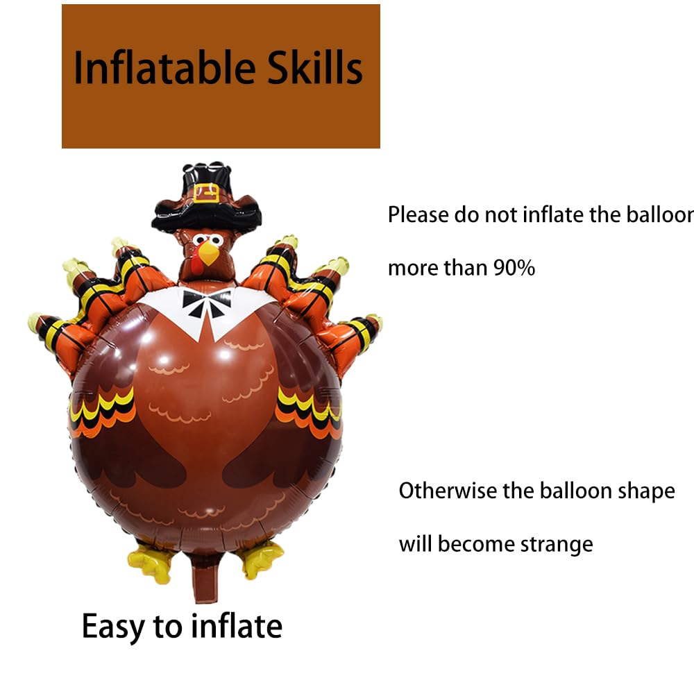 HADCKJA arch-kit ready turkey balloons complement arches and centerpieces.