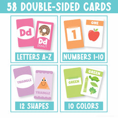 Hadley Designs color flash cards showcase vibrant hues for color recognition learning.