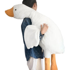 Haengbuk goose giant pillow in soft white plush for cozy hugs