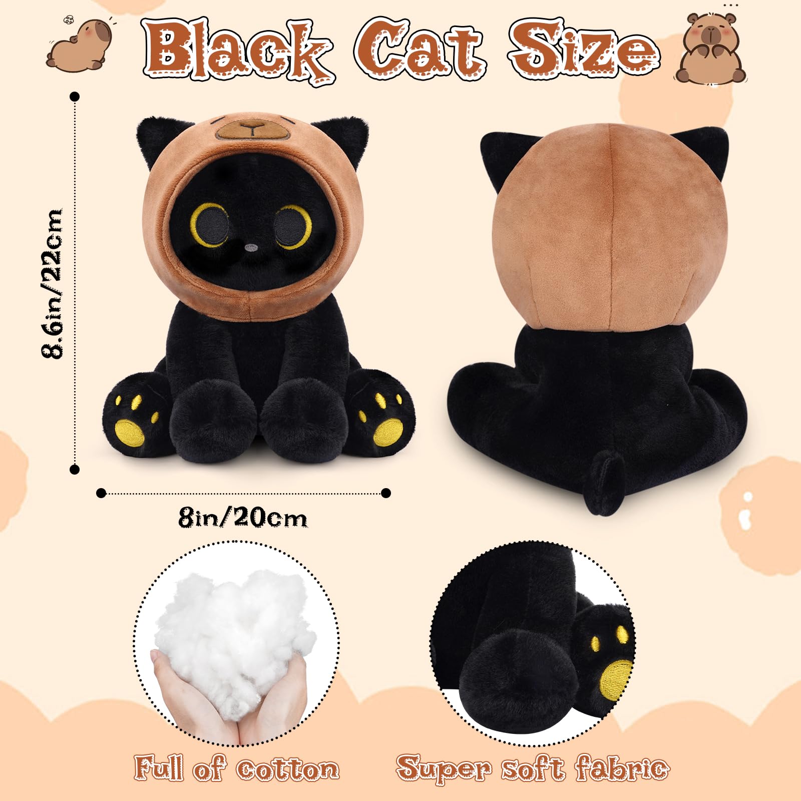 Hagusahuo Capybara Hooded Plush worn as capybara look for two looks.