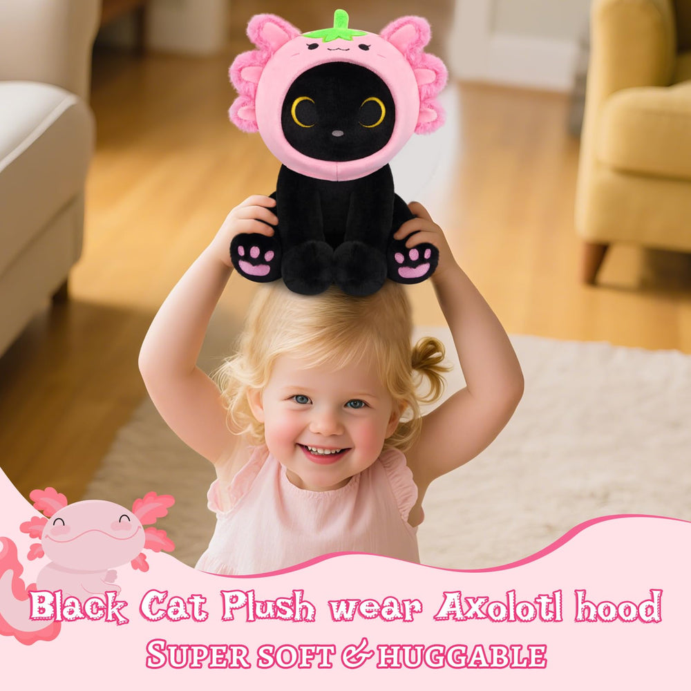 Hagusahuo detachable pink axolotl hat adds versatile dress-up options for cuddles.