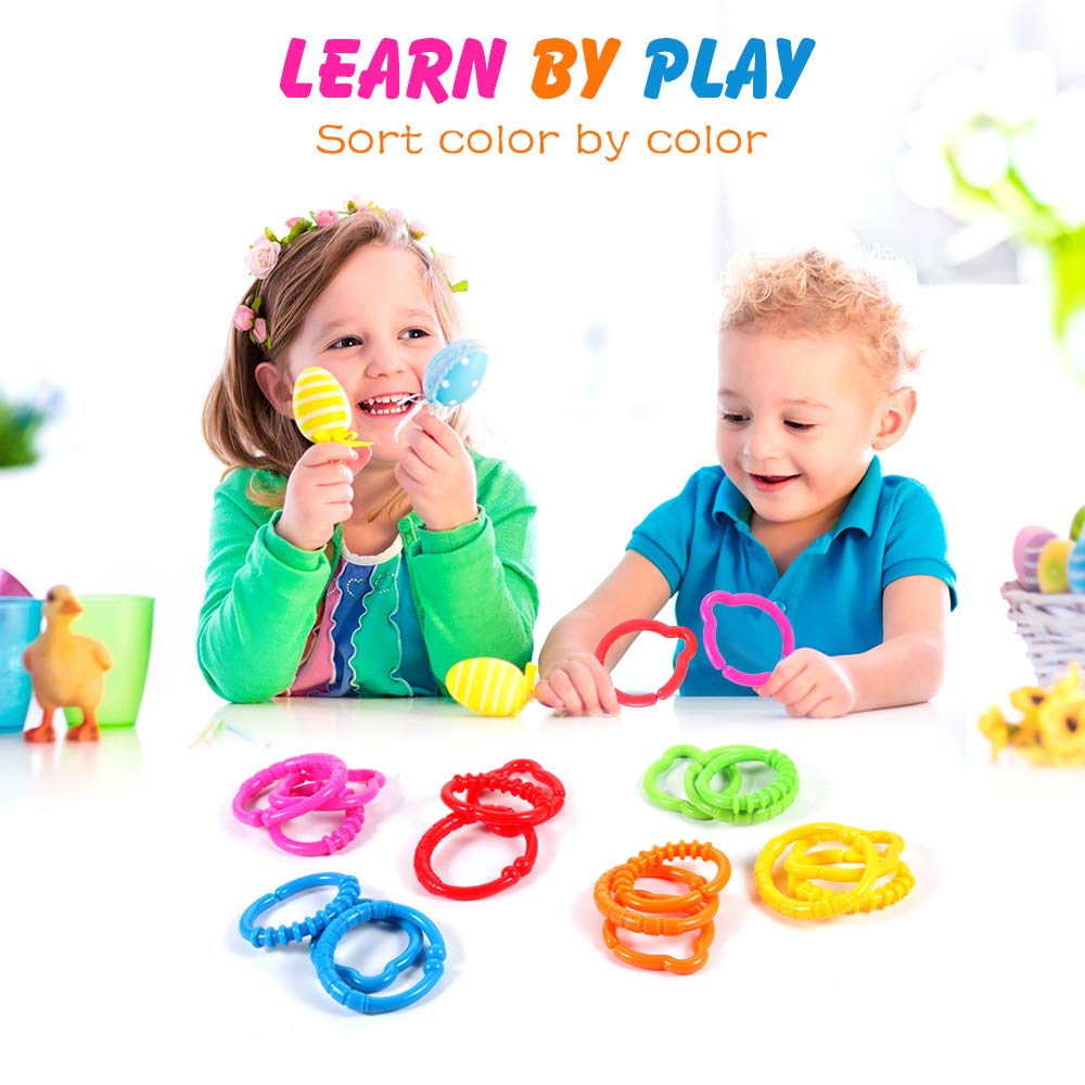 HAHA Baby Link-to-Go textured rings support grasping and teething