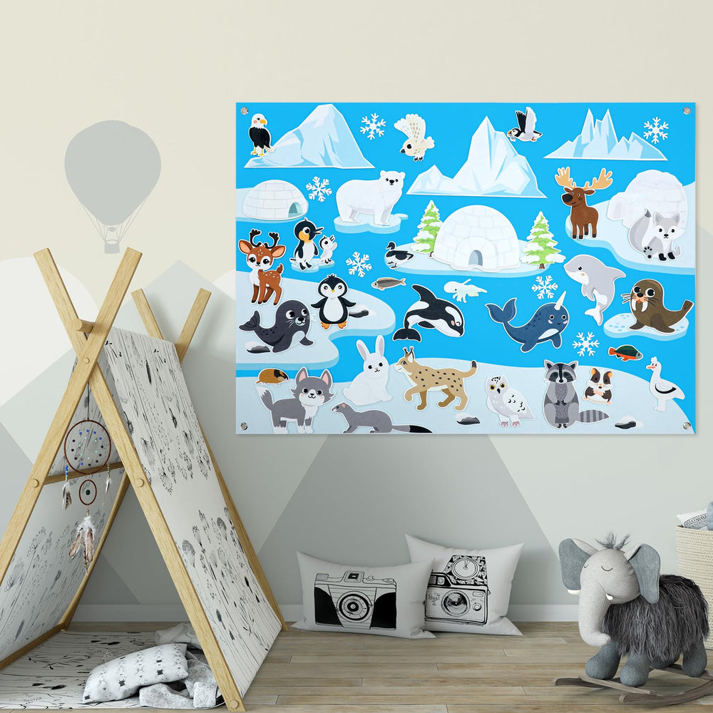 Hahafelt penguin piece introduces Antarctic life for creative play and classroom storytelling.