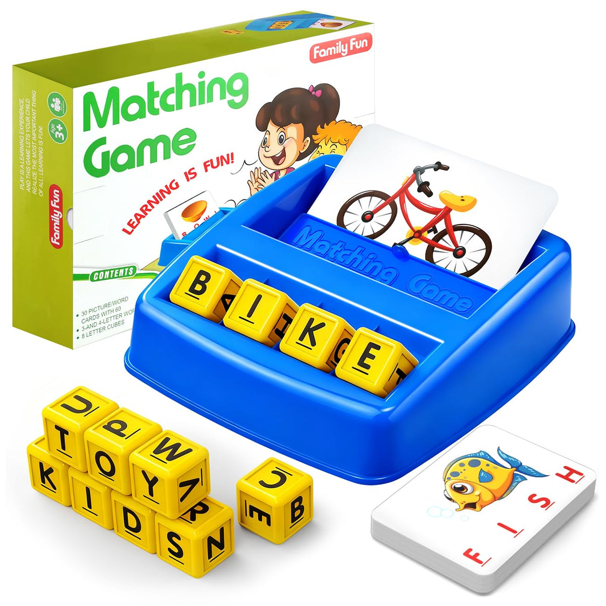 HahaGift educational toy packaging showcases letter cards for early learning.