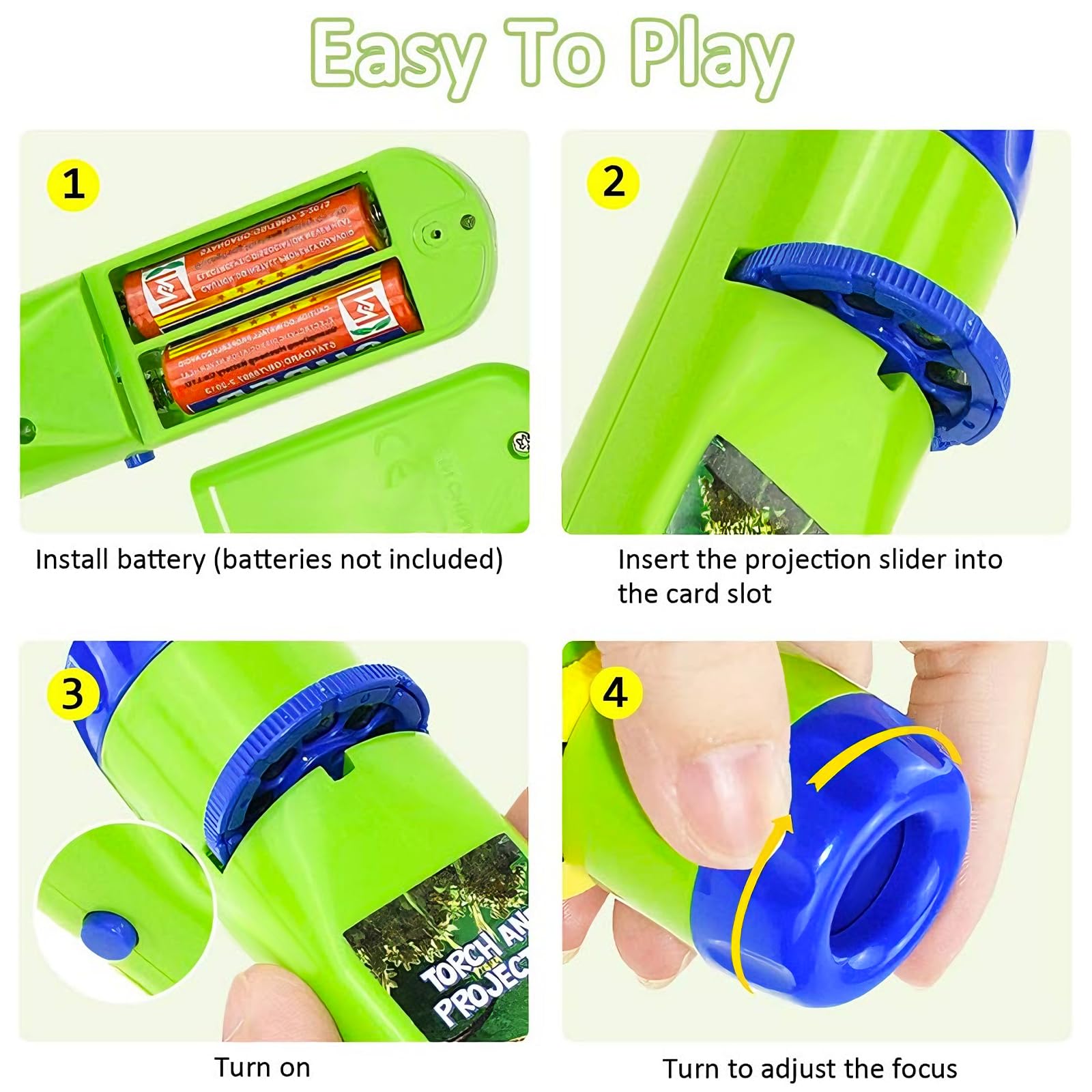 HahaGo Torch Projector animals discs present nature themes during playtime.