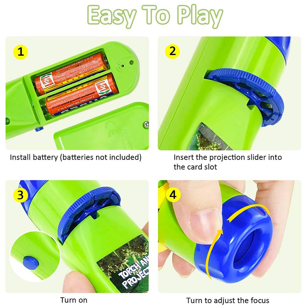HahaGo Torch Projector animals discs present nature themes during playtime.
