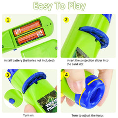 HahaGo Torch Projector animals discs present nature themes during playtime.
