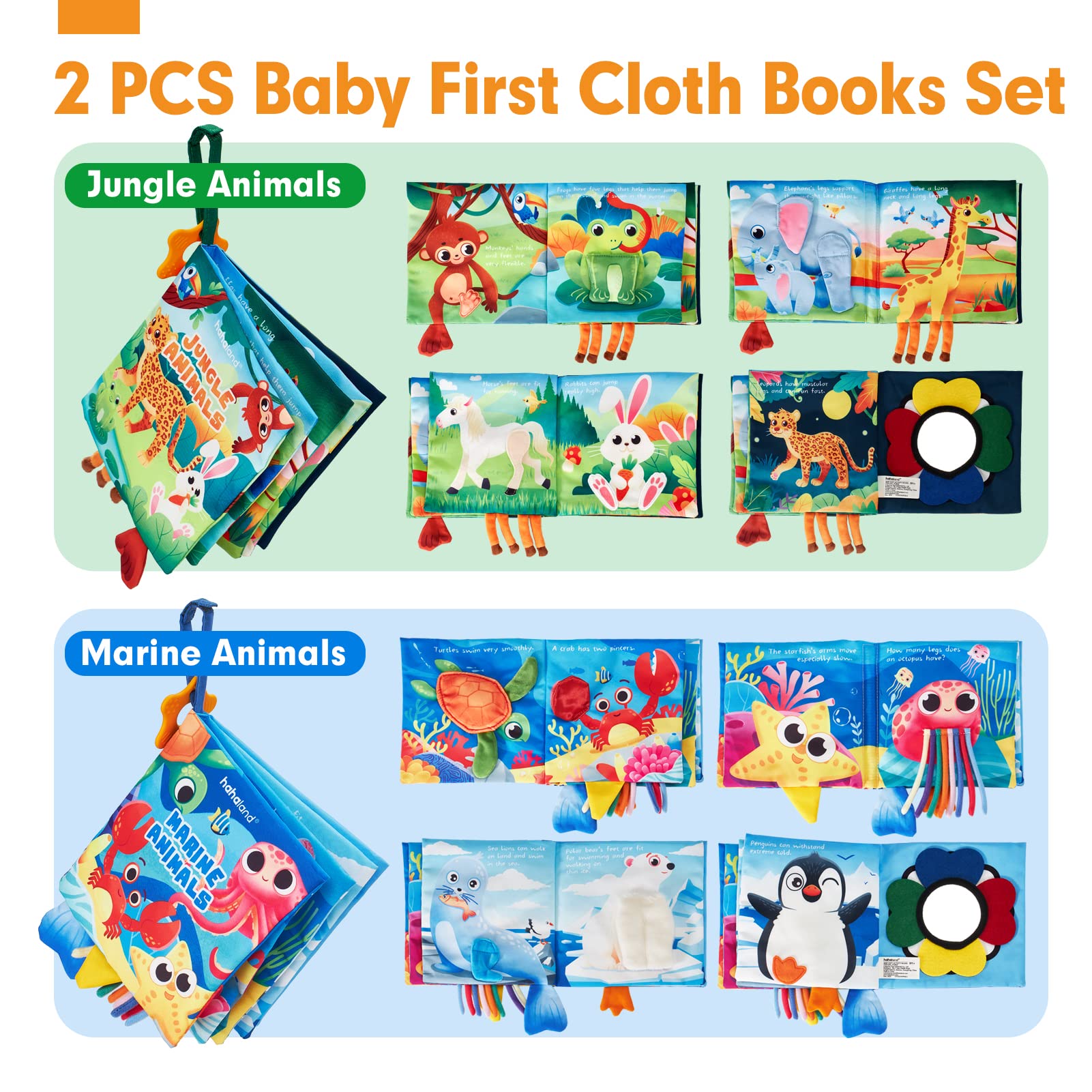 hahaland baby books marine textures for visual and tactile learning