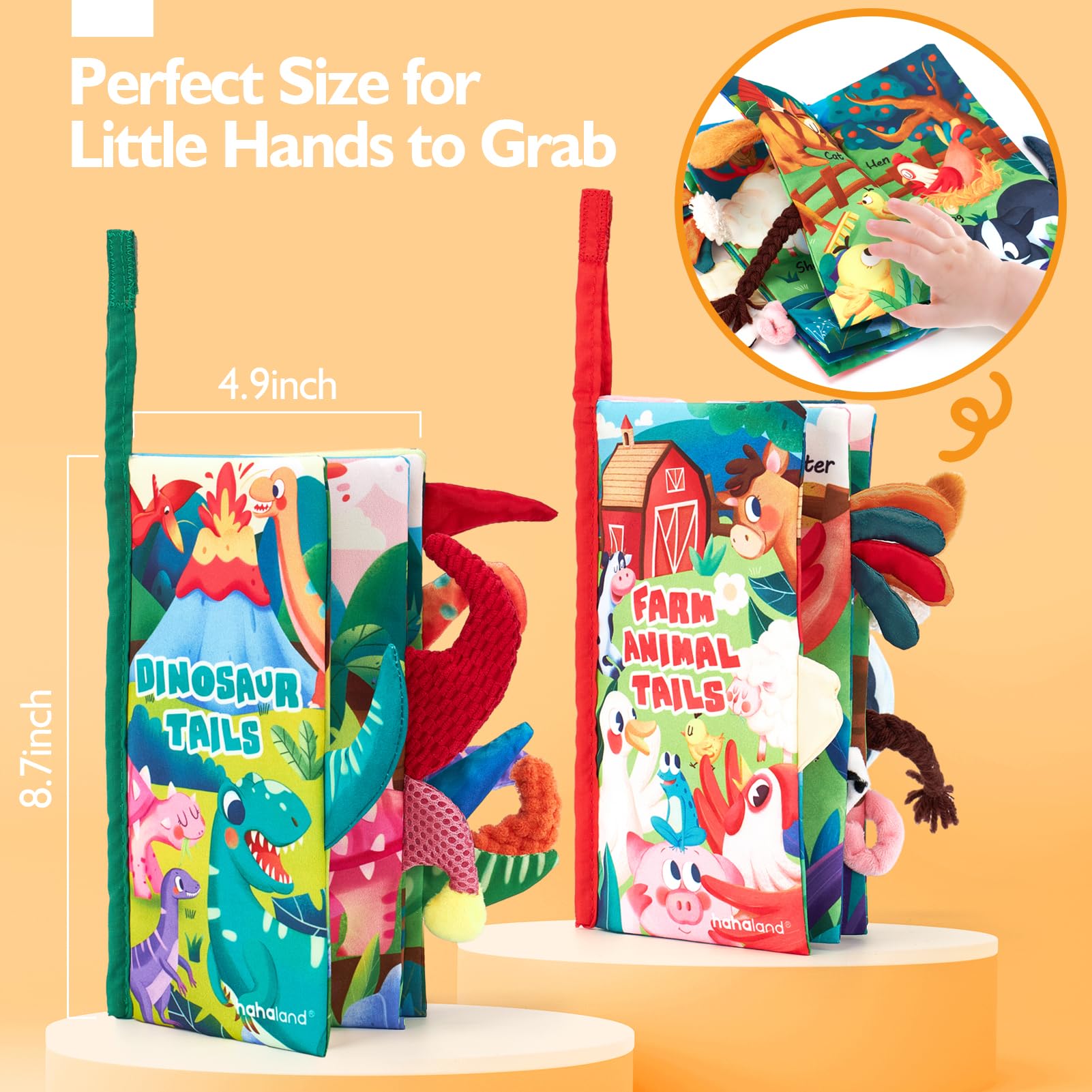 Chew-safe materials in Hahaland books support teething exploration.