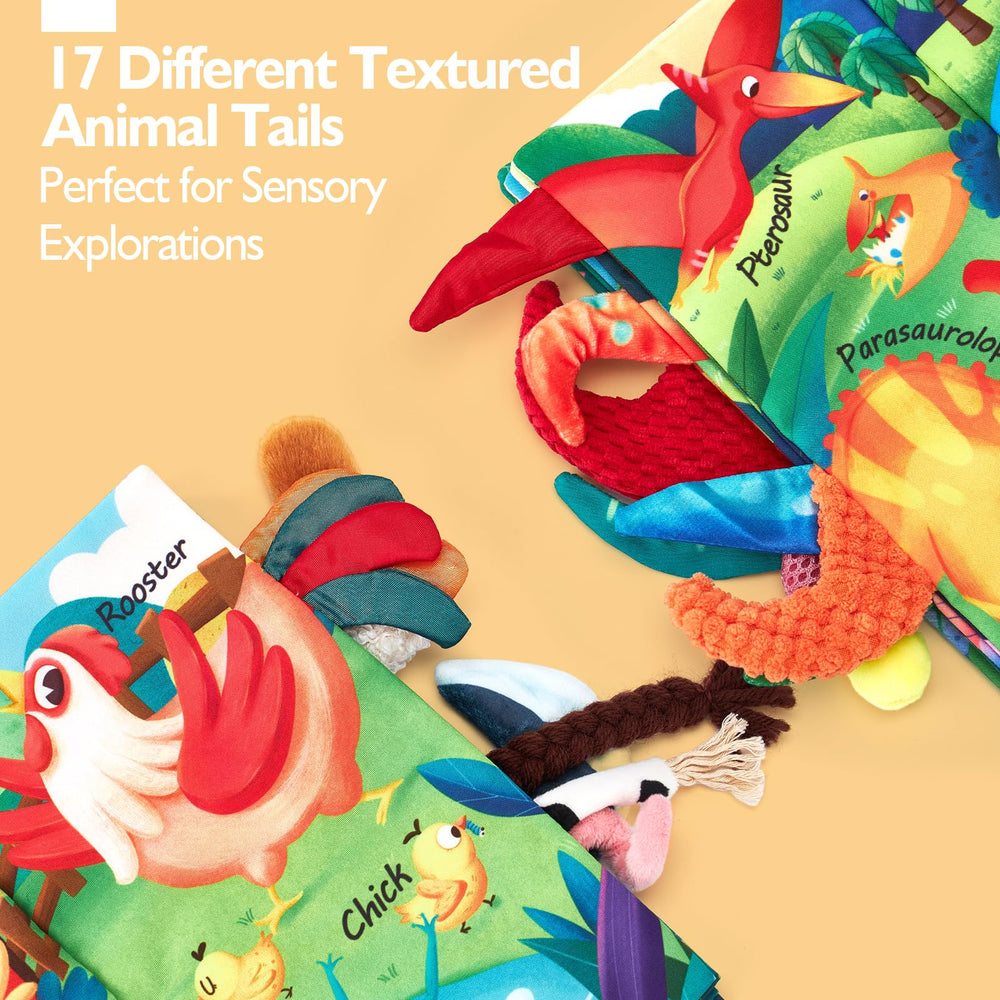 Hahaland books feature rustling sounds and bright colors to engage babies.