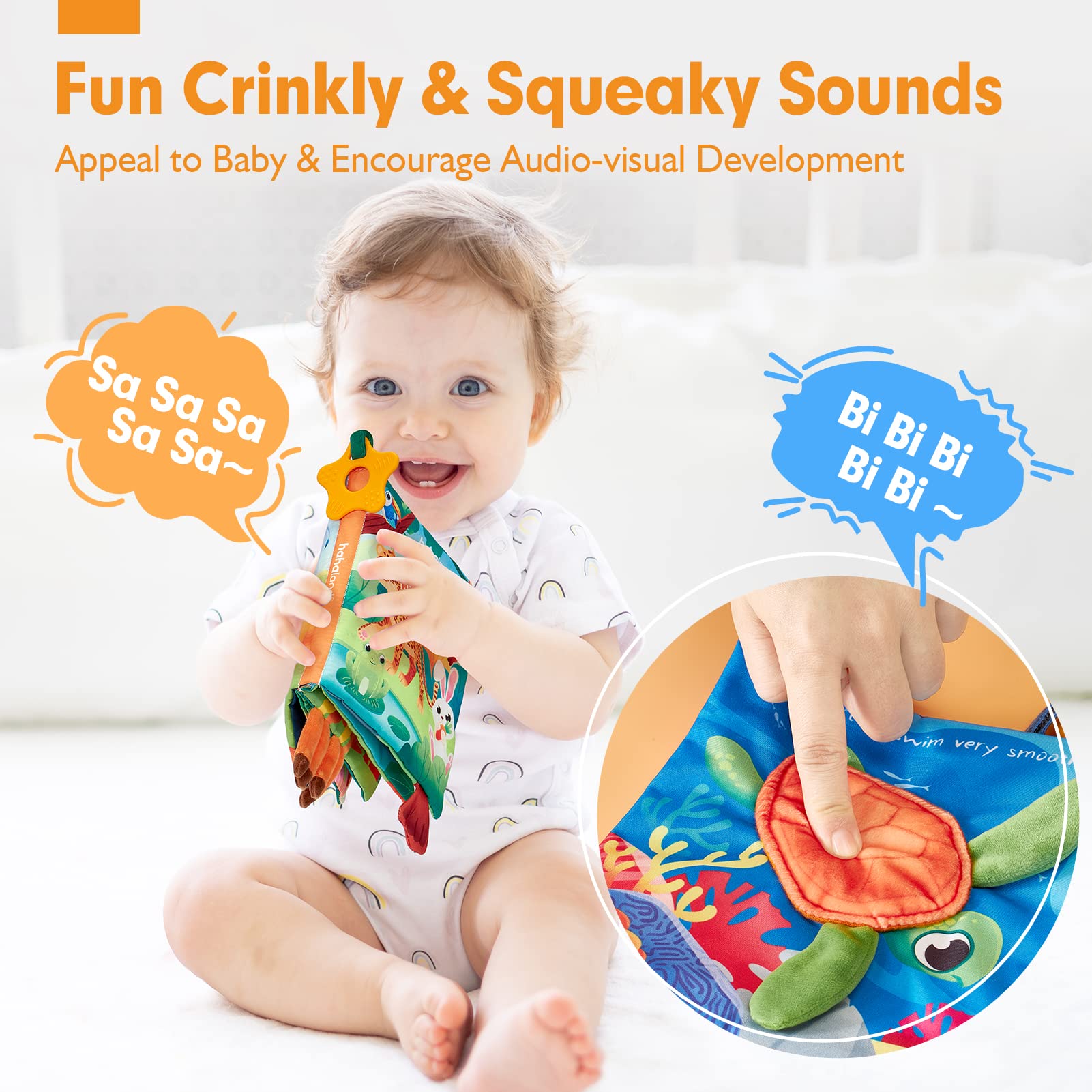 hahaland baby books mirror for self-awareness and calm tummy time