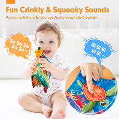 hahaland baby books mirror for self-awareness and calm tummy time