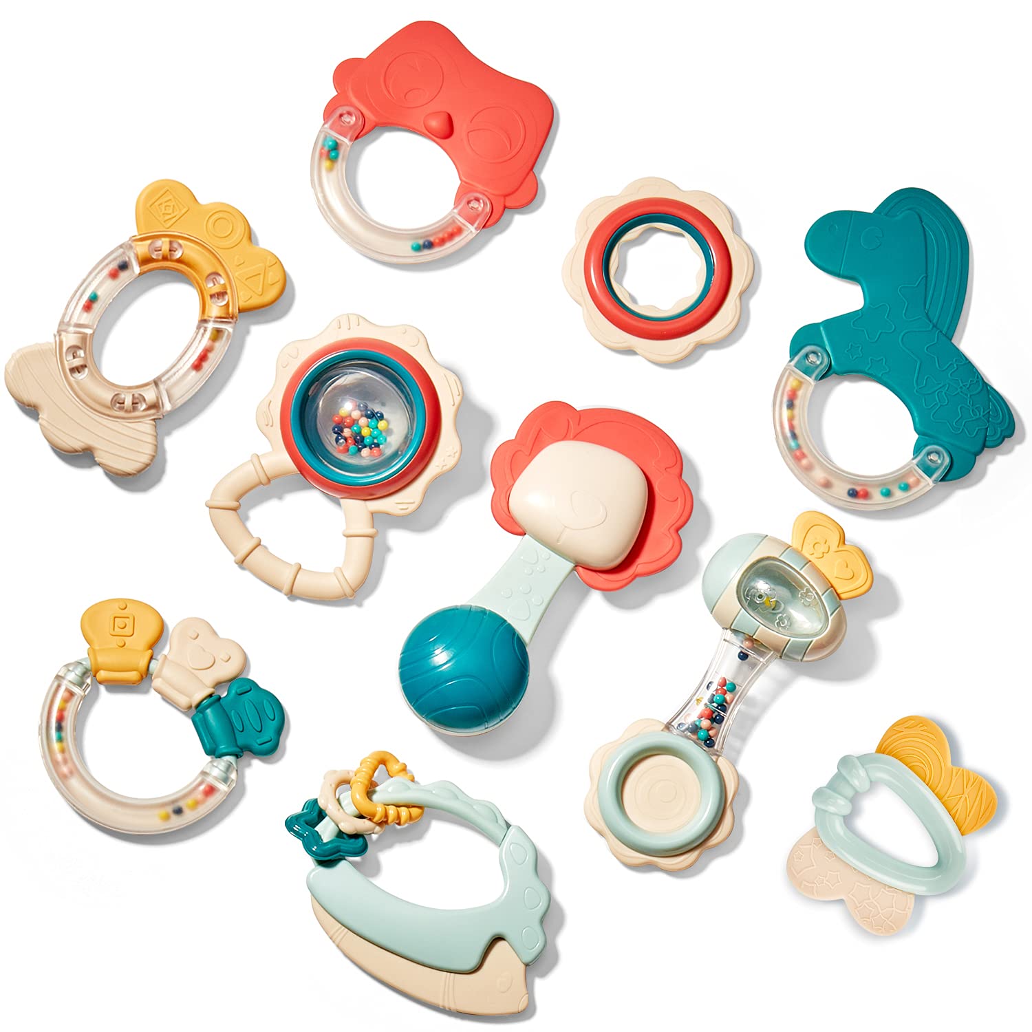 Hahaland baby rattle with animal keys supports early grasp and sound exploration.