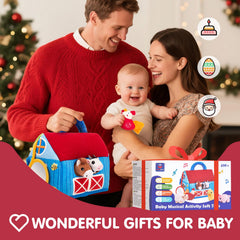 Hahaland baby-safe plush animals with stitched details for gentle tactile exploration.