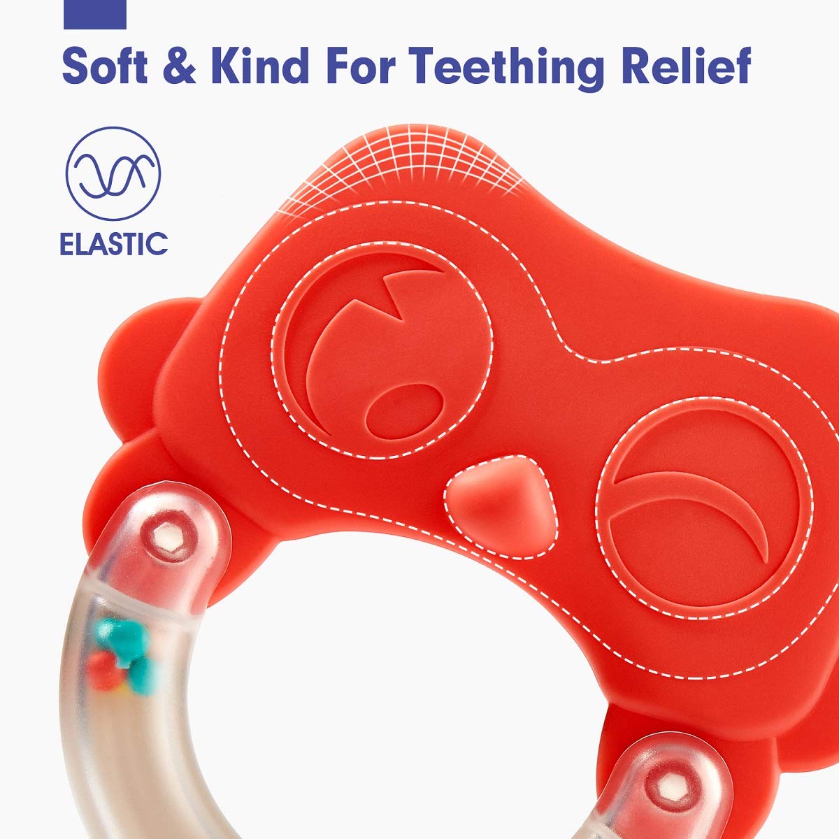 Hahaland teether-animal-shapes invites tactile exploration and soothing gums.