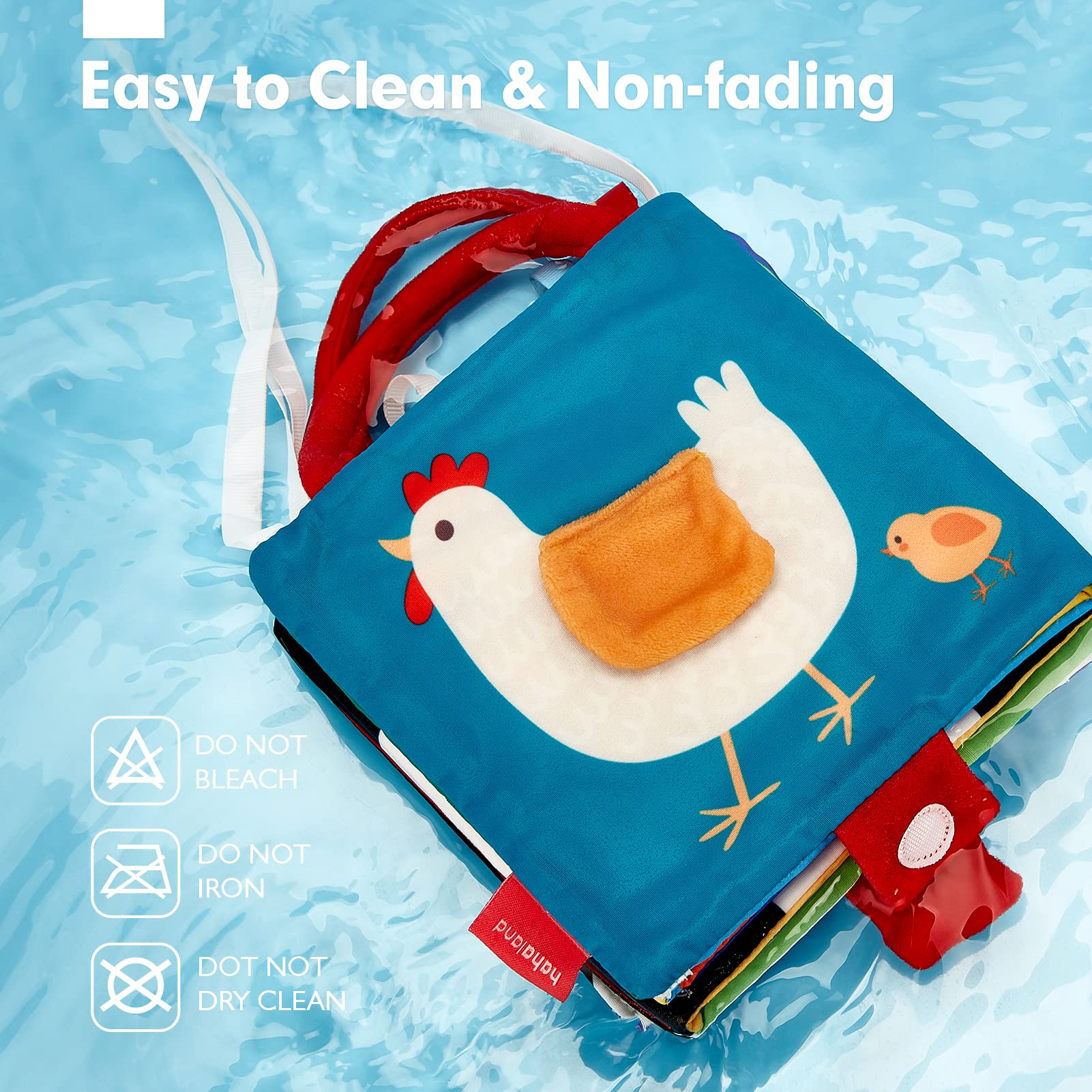 Hahaland sturdy stitching withstands chewing and rough handling by curious babies.