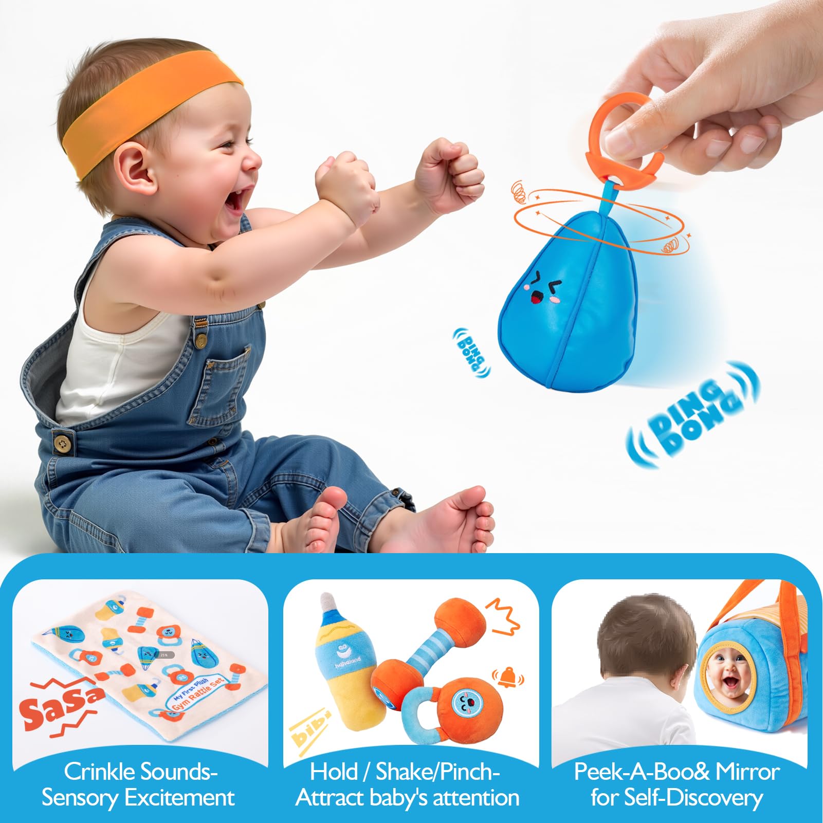 Hahaland baby tummy time gym setup shown for active movement