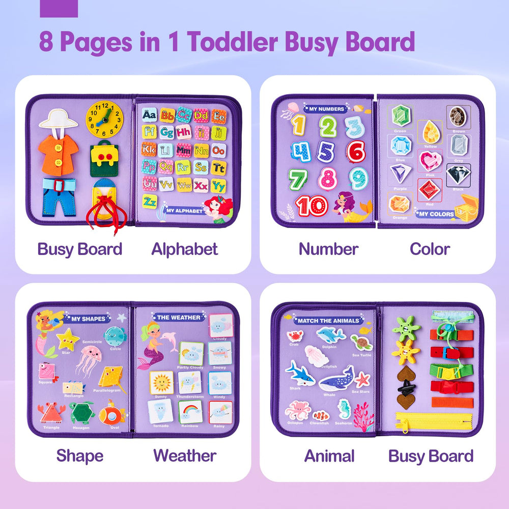 Hahaland Busy Board alphabet panel supports early literacy with letter matching play.