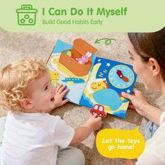 Hahaland Busy Book for Toddlers color-matching flowers scene boosts pattern recognition during soft play.