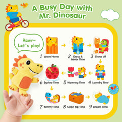 Hahaland Busy Book for Toddlers dinosaur storyline invites imaginative play and cognitive sequencing.