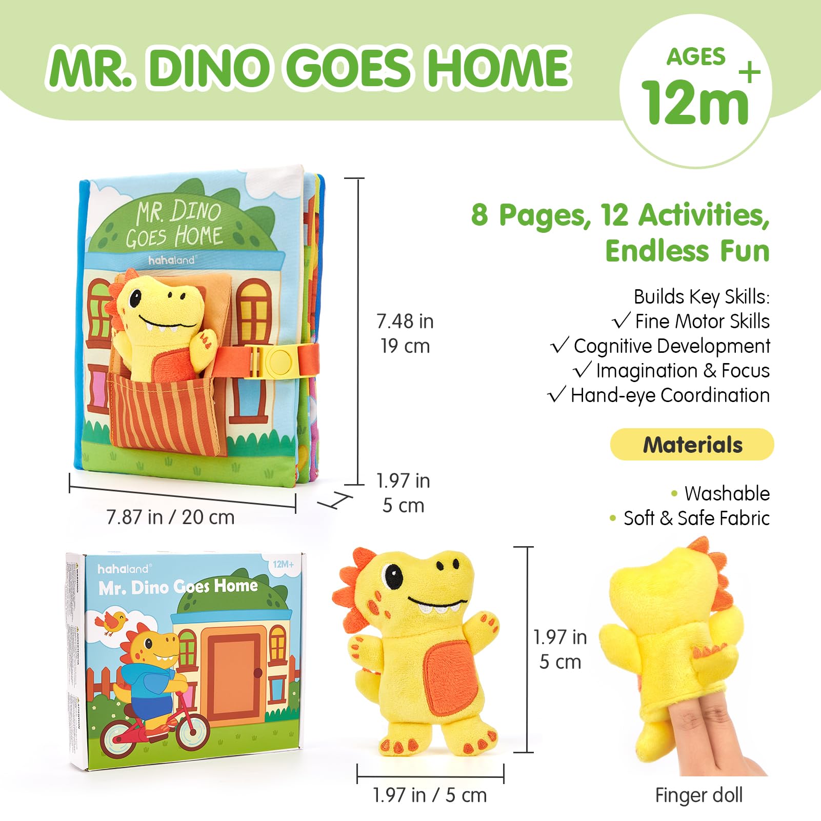 Hahaland Busy Book for Toddlers travel-ready soft design fits small laps and on-the-go moments.