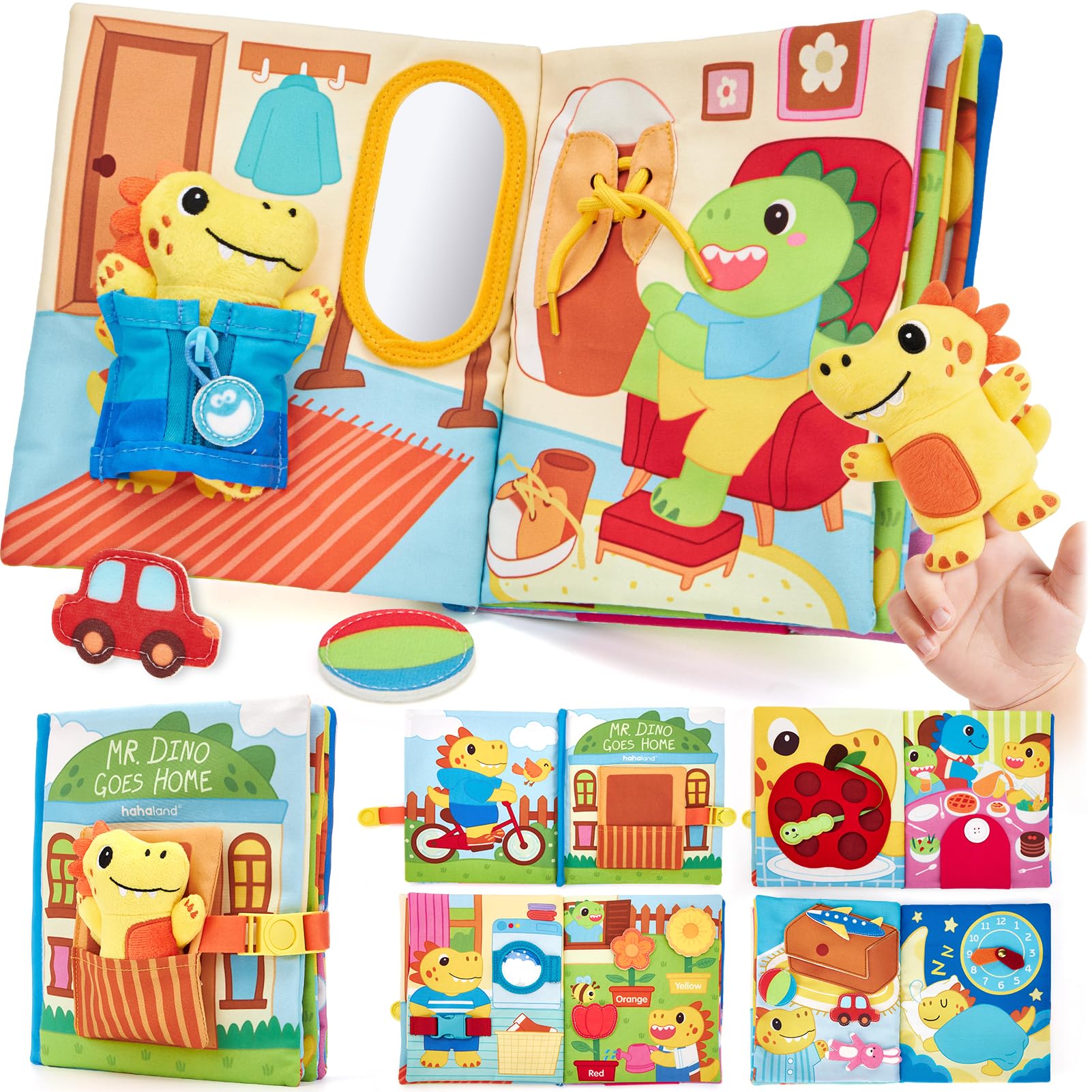 Hahaland Busy Book for Toddlers zipper activity page enhances fine motor skills during play.