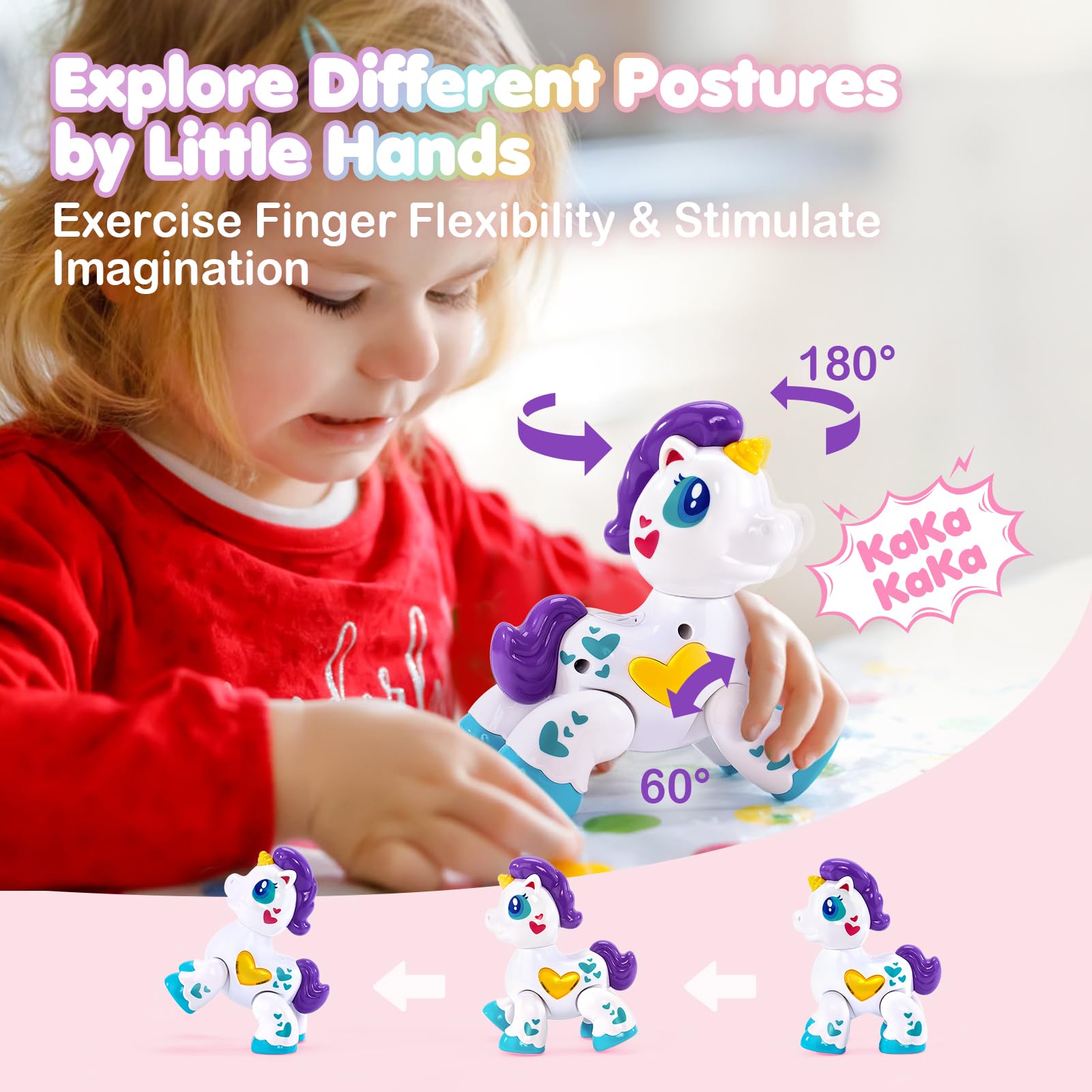 Hahaland toy features colorful lights and four tunes for interactive fun