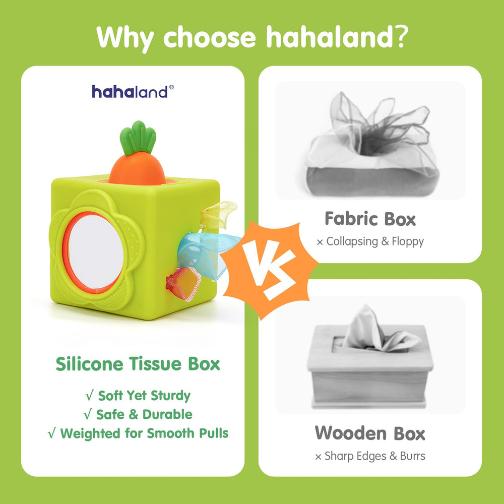 Hahaland crinkle tissues enhance auditory and tactile stimulation during exploration.
