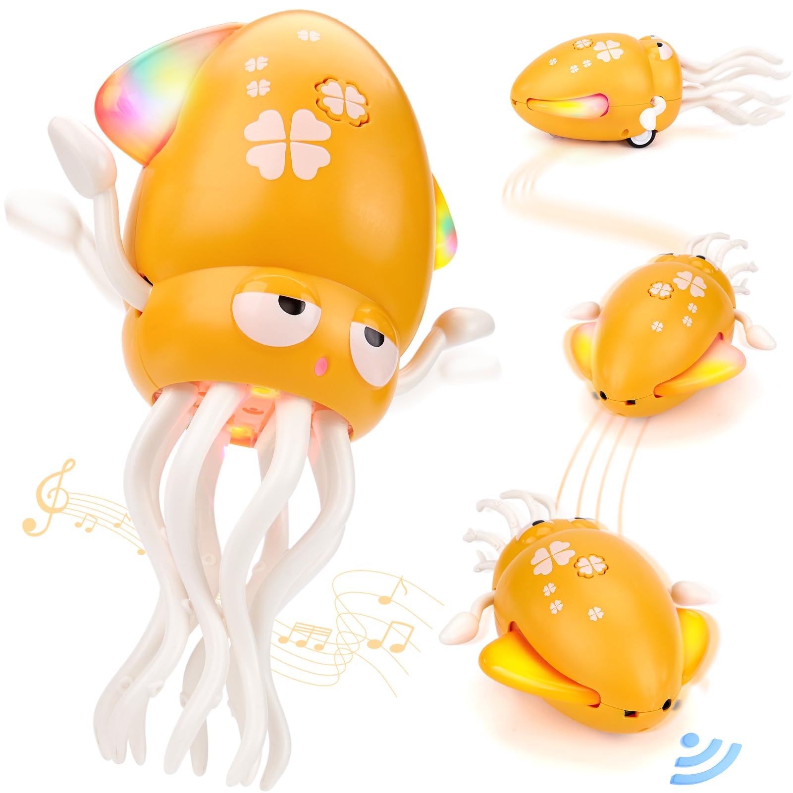 Hahaland dancing octopus toy with light and music for engaging tummy-time play.