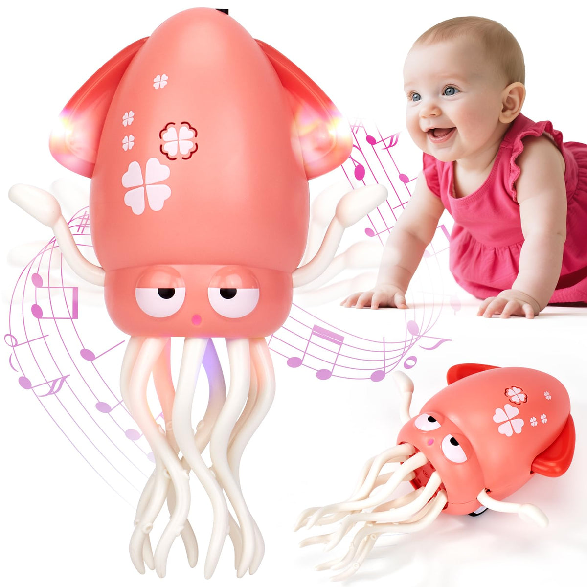 Hahaland Dancing Squid toy cover for curious babies promotes safe first impressions