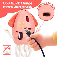 Hahaland Dancing Squid volume control enables quiet play during naps