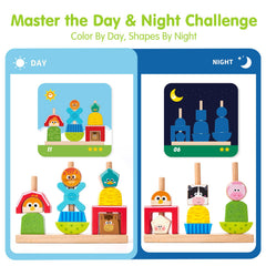 Hahaland double-sided challenge cards guide progressive problem-solving play.