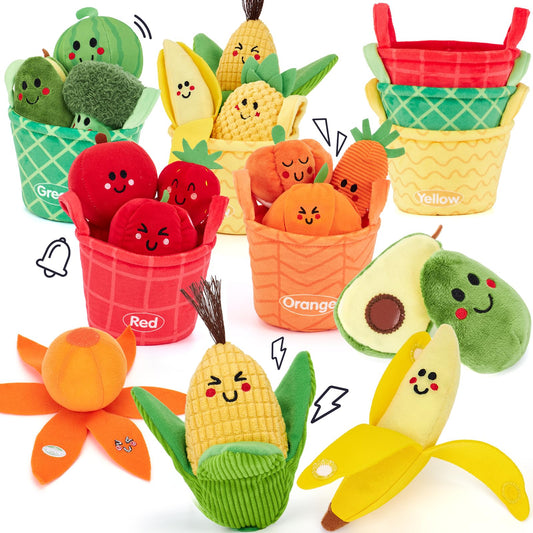 Hahaland baby sensory fruit and veggie set invites tactile exploration and color recognition.