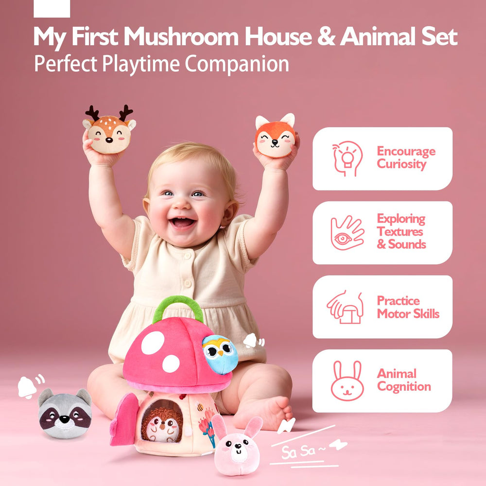 hahaland Jungle Animals Plush, engaging soft textures for early tactile exploration