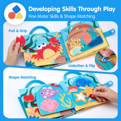 Hahaland Ocean Busy Book peekaboo sea creatures invites sensory discovery
