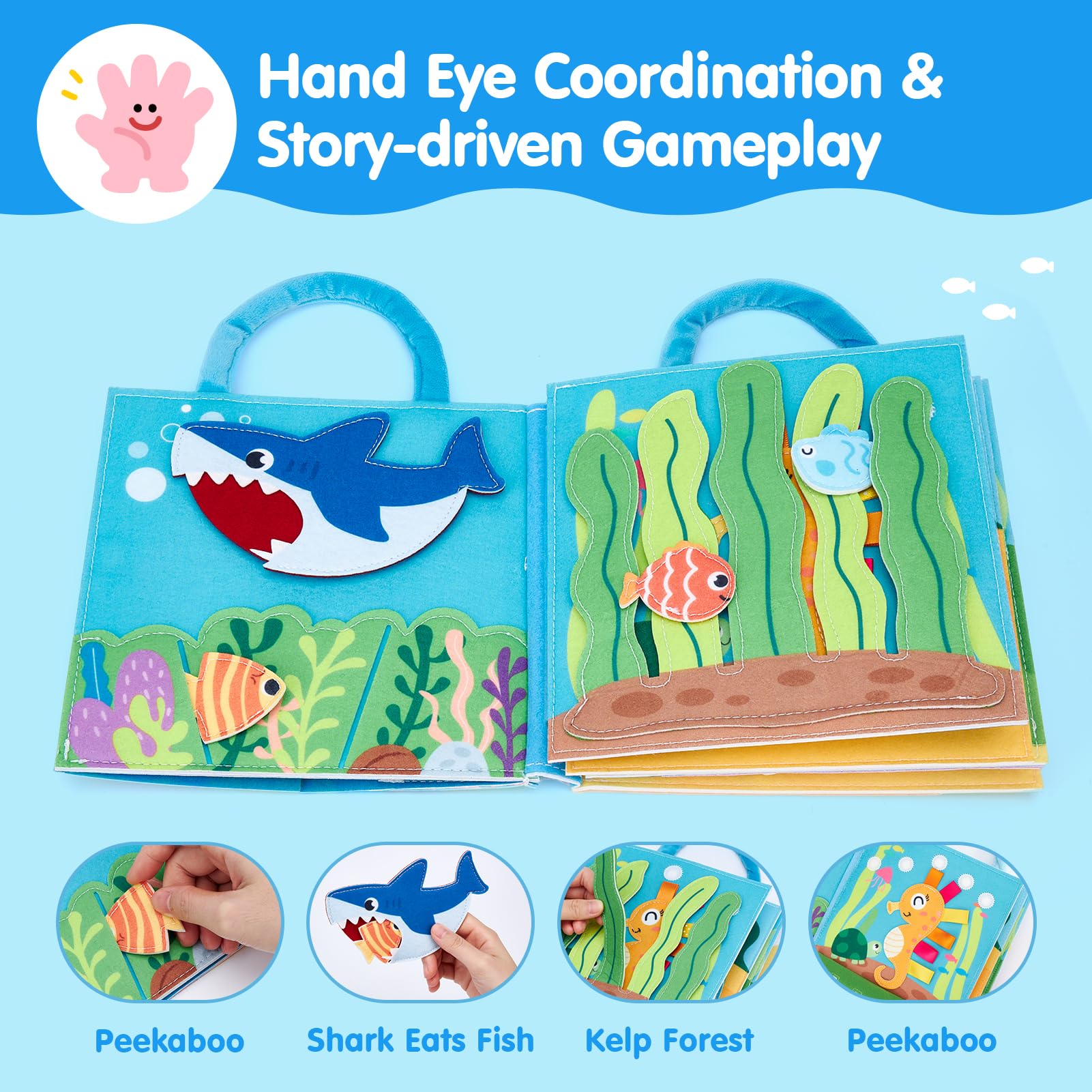 Hahaland Ocean Busy Book shell counting activity supports early math exploration