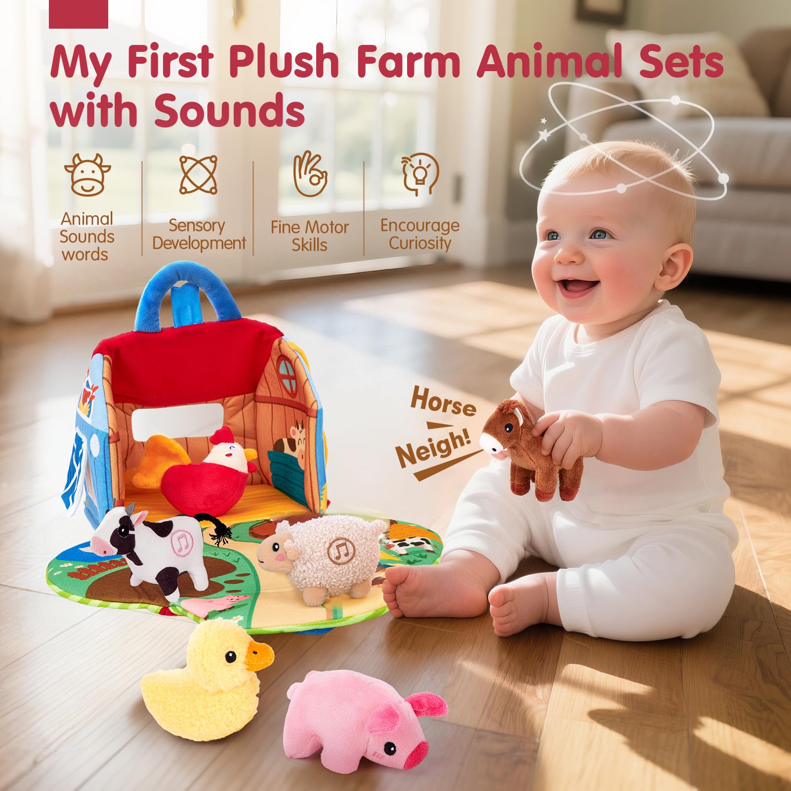 Hahaland play mat and barn combo; versatile space for matching animals to homes.